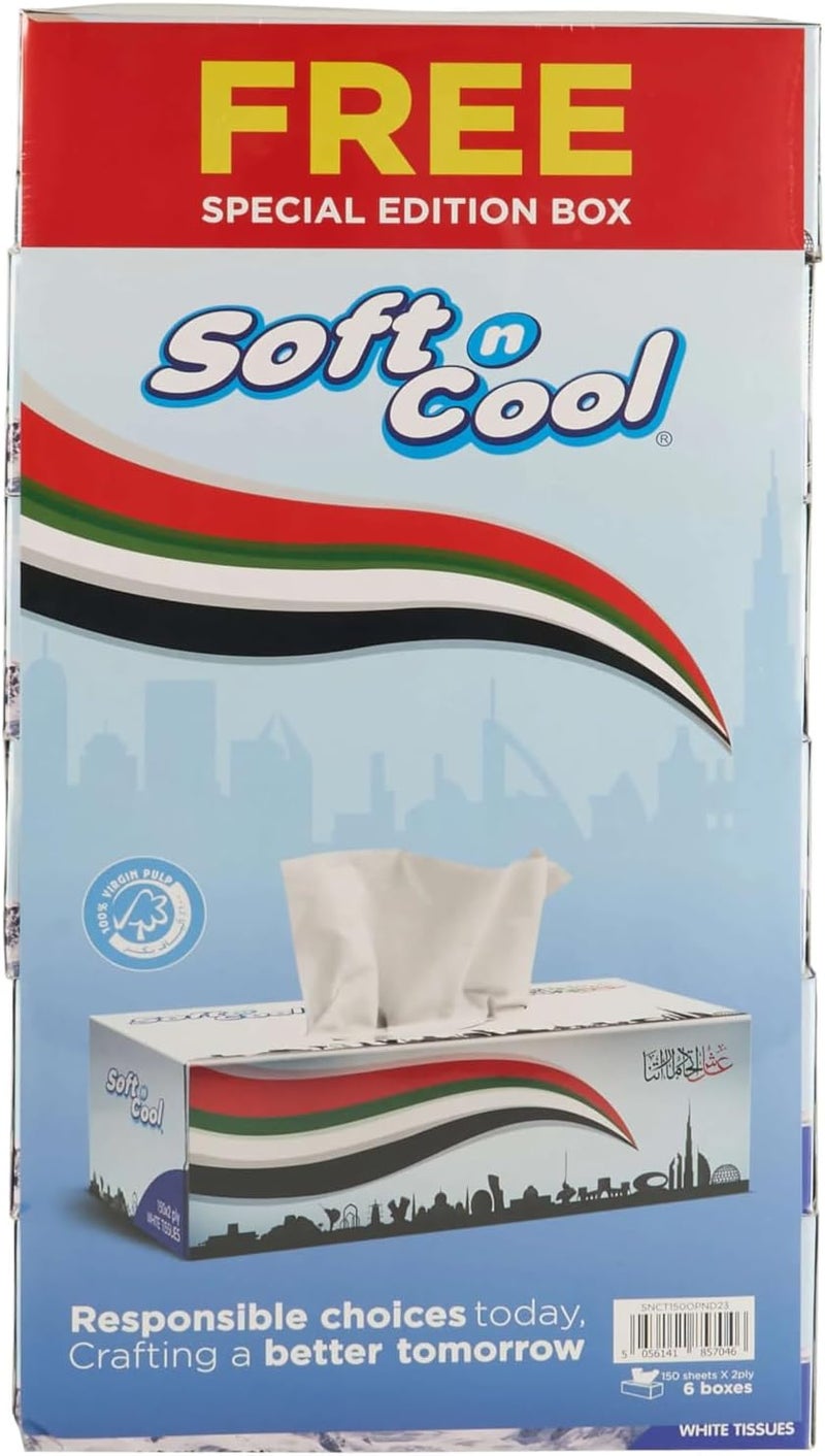 Soft N Cool UAE National Day Tissue 150 Sheets - Special Edition 5+1 Box Offer - Image 1